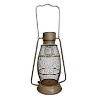 Rustic Metal Outdoor Solar Lantern, Brown