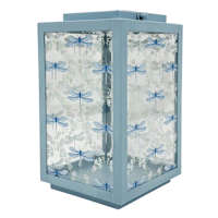 Providence Blue Dragonfly Outdoor Solar Lantern, 12"