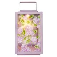 Providence Purple Hydrangea Outdoor Solar Lantern, 12"