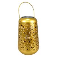 Gold Geometric Cutout Lantern, 7"