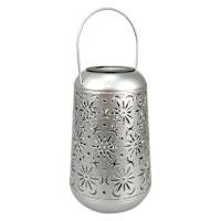 Silver Geometric Outdoor Lantern, 7"