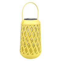 Yellow Geometric Cutout Outdoor Lantern, 7"