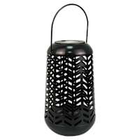 Black Geometric Cutout Outdoor Lantern, 7"
