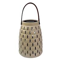 Honeybloom Ceramic Honeycomb Solar Outdoor Lantern, 8"