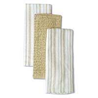 Set of 3 Taupe Lakewood Reverse Terry Cotton Kitchen Towels
