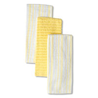 Set of 3 Yellow Lakewood Reverse Terry Cotton Kitchen Towels