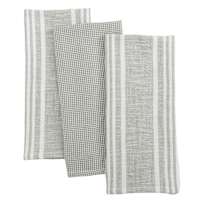 Set of 3 Green Porter Slub Waffle Cotton Kitchen Towels