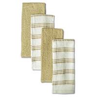 Set of 4 Taupe Rockridge Terry Cotton Kitchen Towels