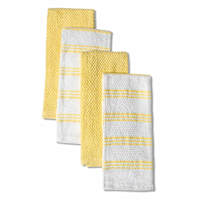 Set of 4 Yellow Rockridge Terry Cotton Kitchen Towels