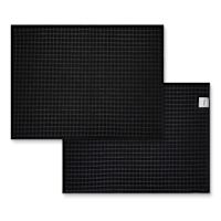 Set of 2 Black Waffle Cotton Drying Mat