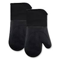 Black Silicone Oven Mitt