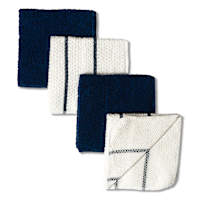 Set of 4 Blue Scrubber Dish Cloths