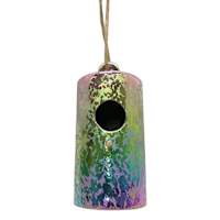 Rainbow Irridescent Birdhouse, 7.5"