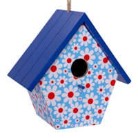 Sunny Club Floral Printed Birdhouse, 7.7"