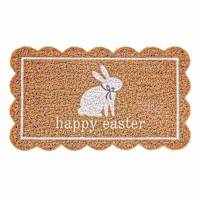 Scalloped Happy Easter Bunny Coir Mat, 18x30