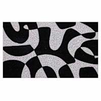 Black & White Abstract Coir Mat, 18x30