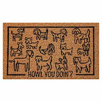 Howl You Doin Dogs Coir Mat, 18x30