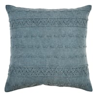 2-Pack Blue Cotton Woven Jacquard Throw Pillow, 18"