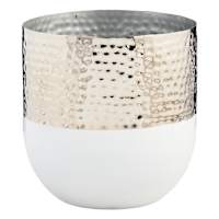 Found & Fable Silver Metal Outdoor Planter, Medium