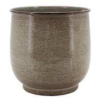 Grey Round Metal Outdoor Planter, Small