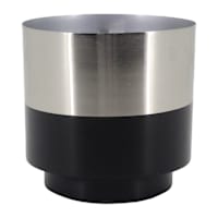 Silver Black Metal Outdoor Planter, Small