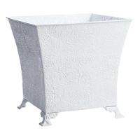 Providence White Metal Outdoor Planter, Medium