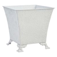 Providence White Metal Outdoor Planter, Small