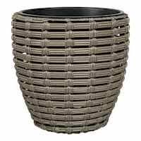 Grey Poly Rattan Outdoor Planter, Large