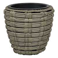 Grey Poly Rattan Outdoor Planter, Small