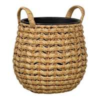 Honeybloom Hyacinth Rattan Outdoor Planter, Small