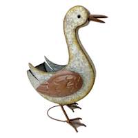 Metal Duck Outdoor Planter, 14"