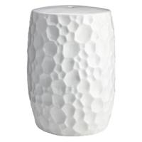 Crosby St. White Ceramic Stool, 13"