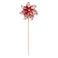 Sunny Club Red Flower Whirligig, 19"