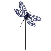 Providence Purple Metal Dragonfly Plant Yard Pick, 14"