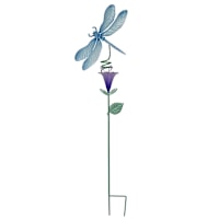 Providence Metal Dragonfly on Flower Yard Stake, 36"