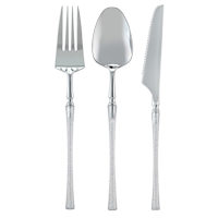 24Pk Classic Combo Cutlery - Polished Silver/Glitter Handle Box