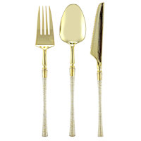 24-Pack Classic Combo Cutlery with Polished Gold & Glitter Handle