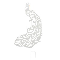 Found & Fable Metal Peafowl Yard Stake, 36"