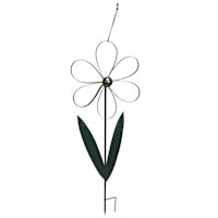 Honeybloom Bronze Floral Yard Stake, 2.4"