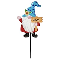 Hello Blue Gnome Yard Pick, 11.5"