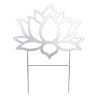 Found & Fable Silver Lotus Yard Stake, 23"