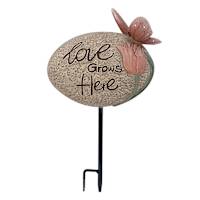 Honeybloom Butterfly Stone Sentiment Plant Yard Pick, 7.9"