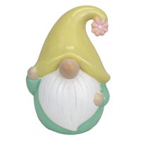 Sunny Club Terracotta Gnome With Yellow Hat Outdoor Garden Statue, 6"