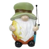 Fisherman Gnome Outdoor Garden Statue, 8"