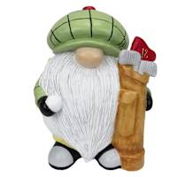 Golfer Gnome Outdoor Garden Statue, 8"