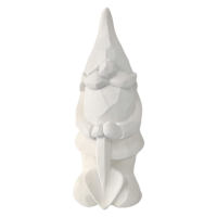 Crosby St. White Geometric Gnome Outdoor Garden Statue, 15"