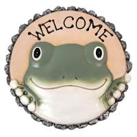Honeybloom Welcome Frog Outdoor Stepping Stone, 8"