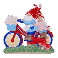 Sunny Club Gnome On Bicycle Outdoor Garden Statue