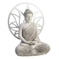 Found & Fable Buddha with Lotus Statue, 16"