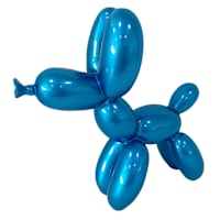 Metallic Blue Balloon Dog Outdoor Garden Statue, 10"